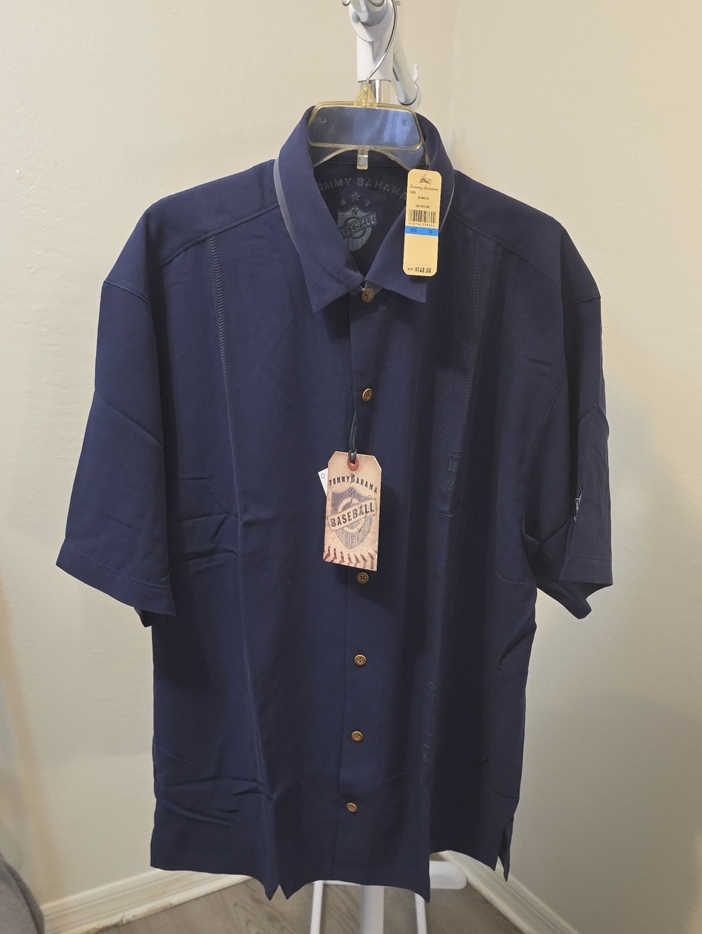 Tommy Bahama Navy Short-Sleeve Camp Shirt